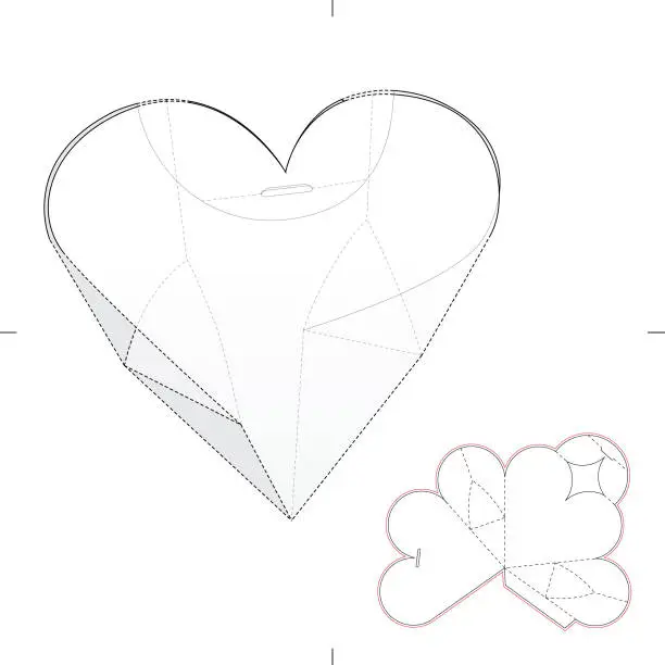 Vector illustration of Heart Shaped Box Package