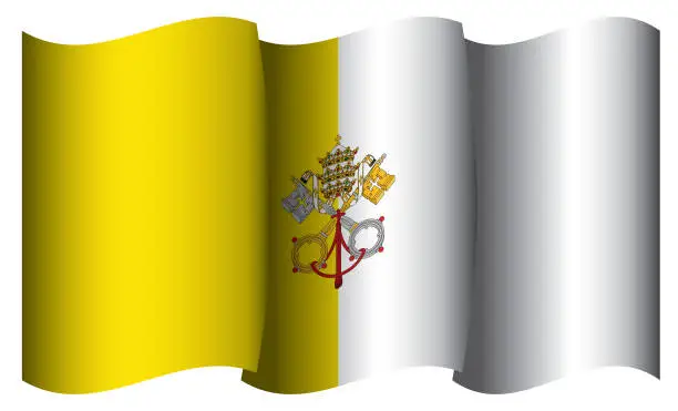 Vector illustration of Flag of the Vatican City