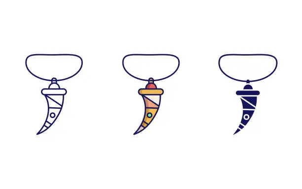 Vector illustration of Tooth pendant  icon