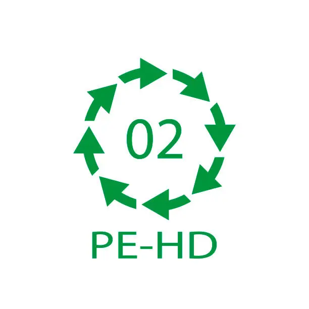 Vector illustration of High-density Polyethylene 02 PE-HD Icon Symbol