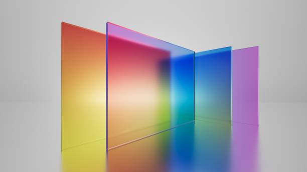 istock 3d render, abstract geometric background, colorful glass square shapes, simple flat pieces and translucent layers 1471843842