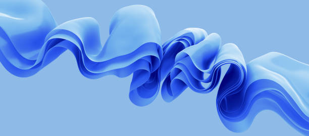 istock 3d rendering, abstract background with folded textile ruffle, curvy waving ribbons, blue cloth macro, fashion wallpaper 1471844219