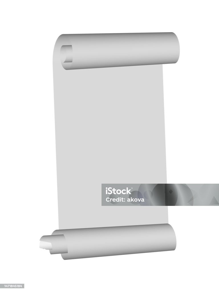 Realistic Scroll Realistic Scroll In White Color On White Background Stock Illustration ...