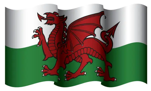 Vector illustration of Flag of Wales