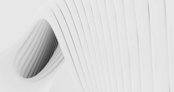 istock Abstract geometric shapes, lines, black and white, abstract light background, 3d render 1471846004