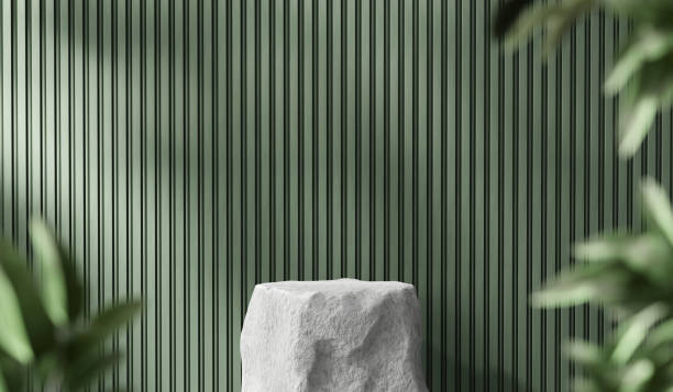 istock 3D rendering platform podium with plant product presentation background 1471847122