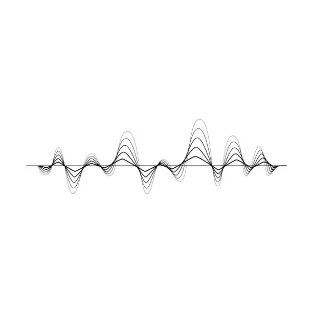 Vector illustration of Sound wave icon. Recording icon.