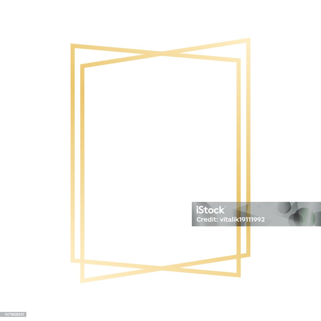 Golden Frame Decoration Frame Rectangle Shape Stock Illustration