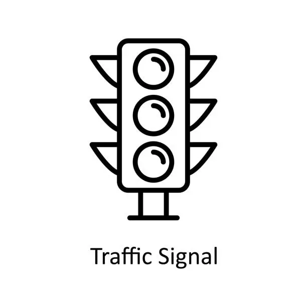 Vector illustration of Traffic Signal vector outline Icon Design illustration. Logistic Symbol on White background EPS 10 File