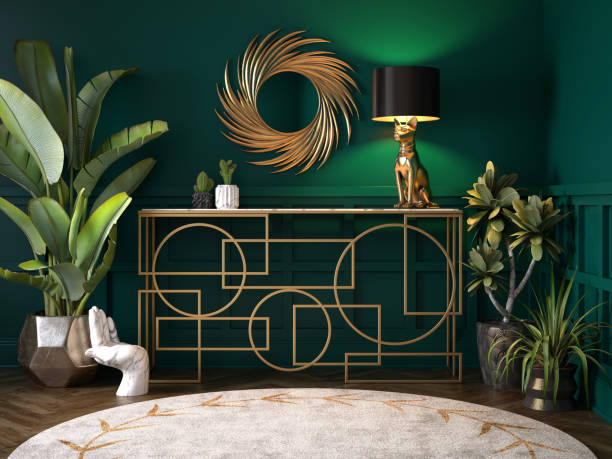 istock Luxury Interior. Modern art deco living room interior 3D illustration 1471869022