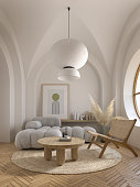 istock Conceptual interior room with arched ceiling 3d illustration 1471869310