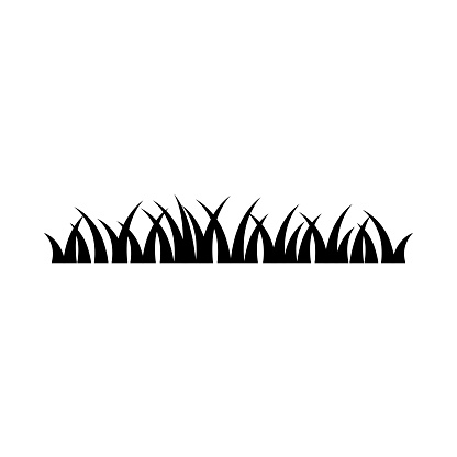 Grass border. Silhouette grass icon.