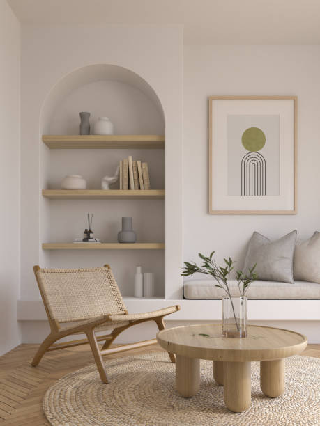 istock Japandi style conceptual interior room 3d illustration 1471869489