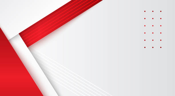 현대 빨간색과 흰색 추상 종이 컷 비즈니스 배경 벡터 디자인 - red background vector symbol light effect stock illustrations