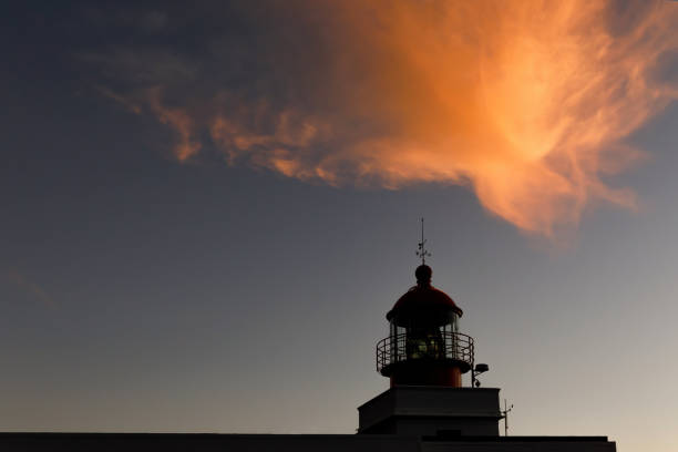 istock The classic lighthouse silhouette during the sunset, dramatic clouds in the sky. 1471874172