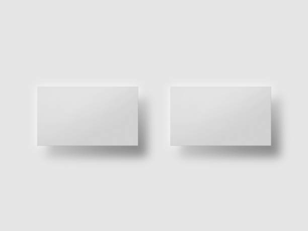 istock 3D rendered elegant horizontal business card, visiting card stack mock-up with front and back. Invite, tag, empty mockup for presentation on isolated white background. branding identity for corporates 1471875196