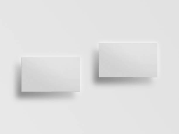 istock 3D rendered elegant horizontal business card, visiting card stack mock-up with front and back. Invite, tag, empty mockup for presentation on isolated white background. branding identity for corporates 1471875199