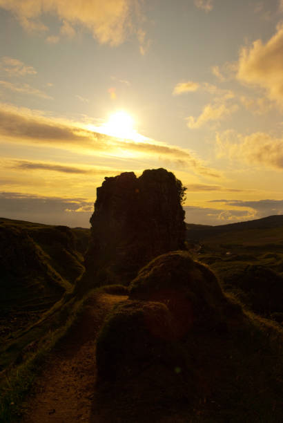 Sunset from the top of a hill on Skye