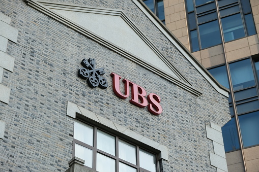 Shanghai,China-Nov.12th 2022: UBS bank. Investment bank and financial services company