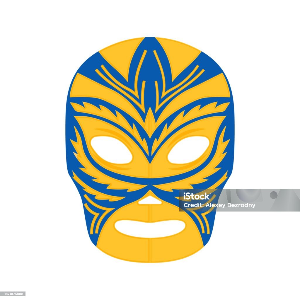 Wrestler Luchador Mask Template Wrestling Suit Item With Yellow Blue Wrestler Luchador Mask Template Wrestling Suit Item With Yellow Blue