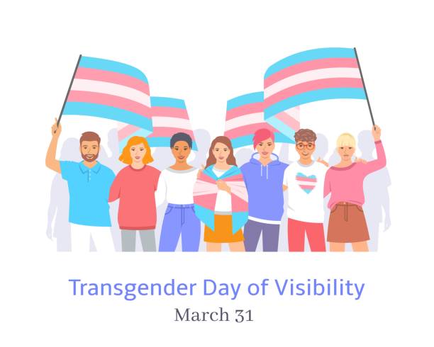 International Transgender Day of Visibility March vector art illustration