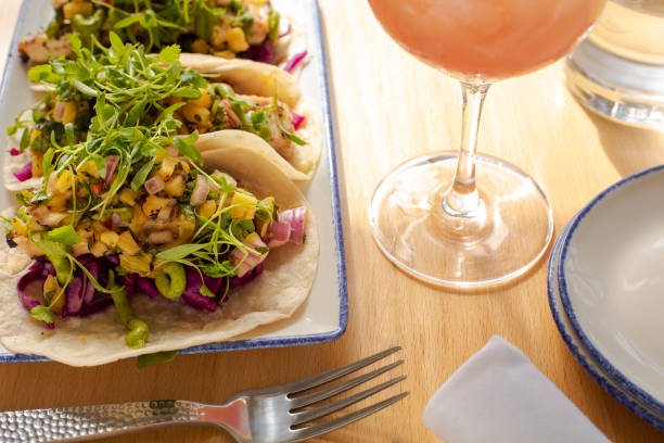Fish tacos closeup