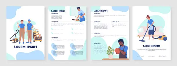 Vector illustration of Professional cleaning services flat vector brochure template
