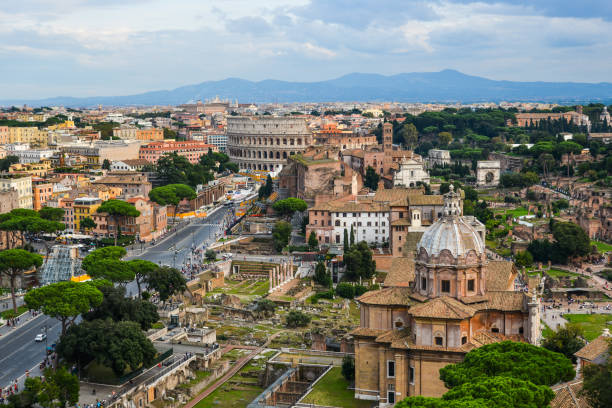 istock Panoramic view of Ancient Rome ruins 1471882563