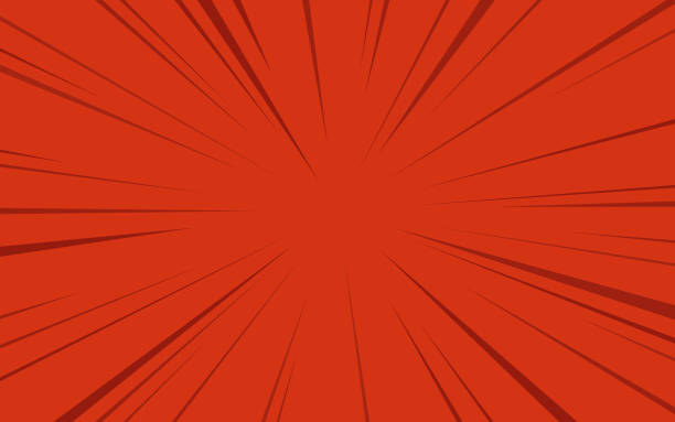 抽象的な背景に赤い漫画のブラストライン - コミコン点のイラスト素材／クリップアート素材／マンガ素材／アイコン素材