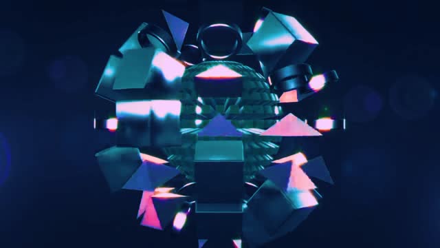 Colorful sphere circling animation