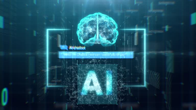 3D Motion graphic of AI or artificial intelligence Innovation Technology concept, AI Chatbot and Generative AI technology.