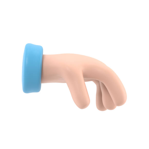istock Cartoon Gesture Icon Mockup.beautiful Woman's hand, 3D rendering on white background. 1471888580