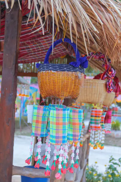 Photo of An ancient merit-making tradition using objects and flags decorated according to religious beliefs.