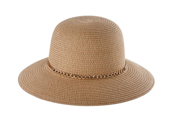 istock Womens summer straw hat isolated on white background 1471889701