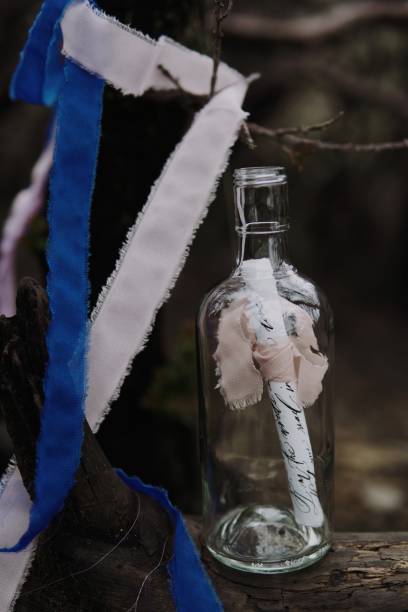 istock Paper in Bottle with ribbon 1471890789