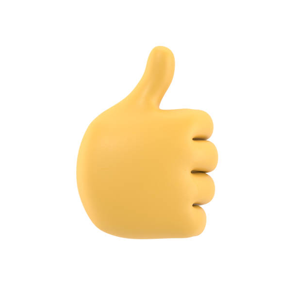 Cartoon Gesture Icon Mockup. businessman hand shows thumb up,3D rendering on white background.