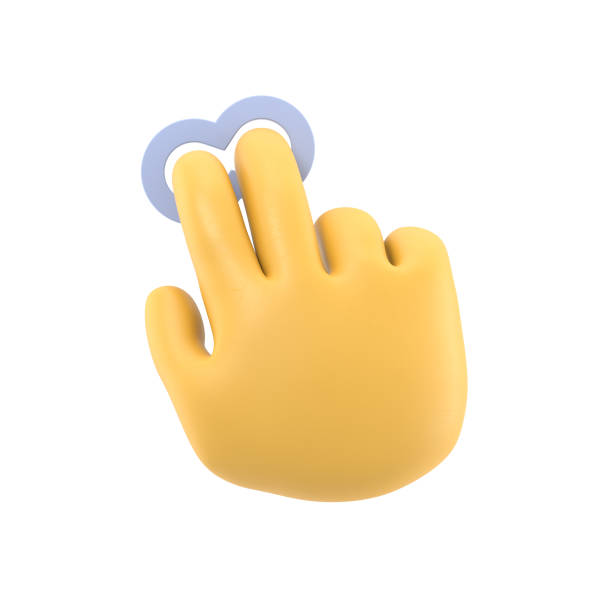 istock Cartoon Gesture Icon Mockup.Touchscreen gesture line icons.3D illustration two hands Touch Button Cartoon character hand.3D rendering on white background. 1471892328
