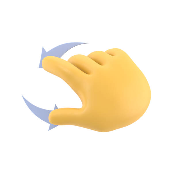 istock Cartoon Gesture Icon Mockup.Touchscreen gesture line icons.3D illustration two hands Swipe Left Cartoon character hand. 3D rendering on white background. 1471892385