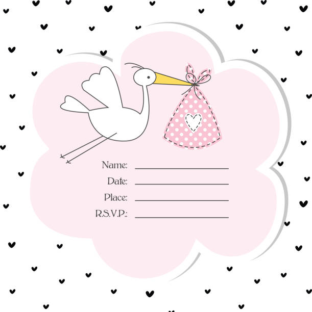 Baby shower card with copy space vector art illustration