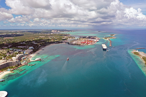 Sights around Nassau Bahamas as seen from drone