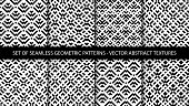 istock Set of geometric trendy patterns. Abstract geometric graphic design print textures. Black and white modern geometry shapes backgrounds. 1471900465