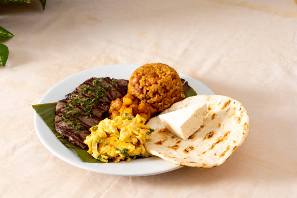 istock Local Colombian dish with traditional cornbread, meat egg and cheese 1471901134