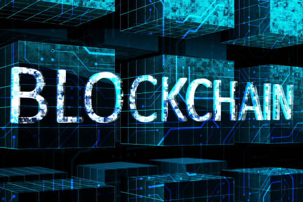 istock Cryptocurrency, digital business and blockchain concept with sign huge digital cubes with circuit background. 3D rendering 1471902177