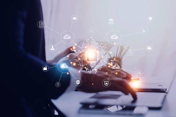 istock Digital transformation technology strategy, IoT, internet of things. transformation of ideas and the adoption of technology in business in the digital age, enhancing global business capabilities. Ai 1471902197