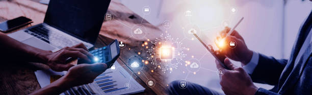 istock Digital transformation change management, internet of things. new technology bigdata and business process strategy, customer service management, cloud computing, smart industry. Ai technology. 1471902323