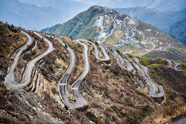 istock Winding road in Himalayas, Annapurna Circuit, Nepal 1471902693