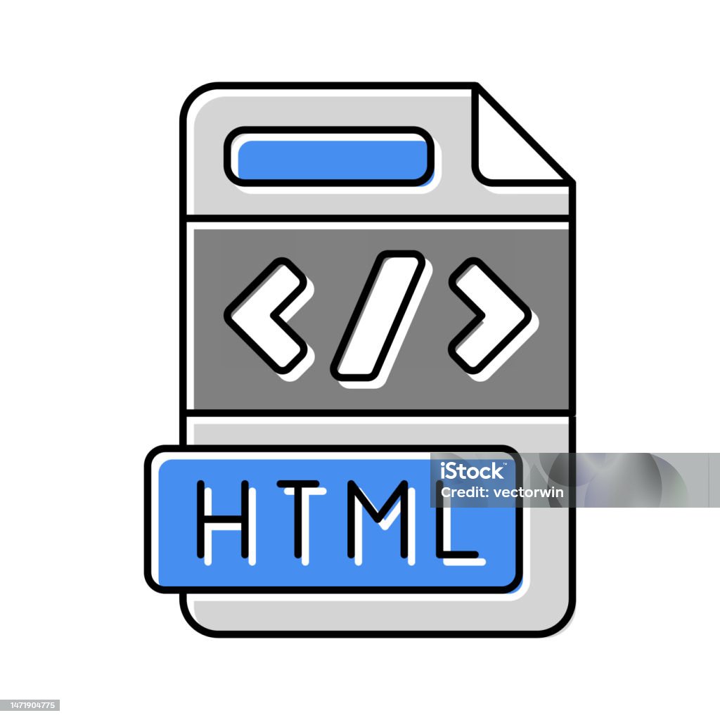 Html File Format Document Color Icon Vector Illustration Stock ...