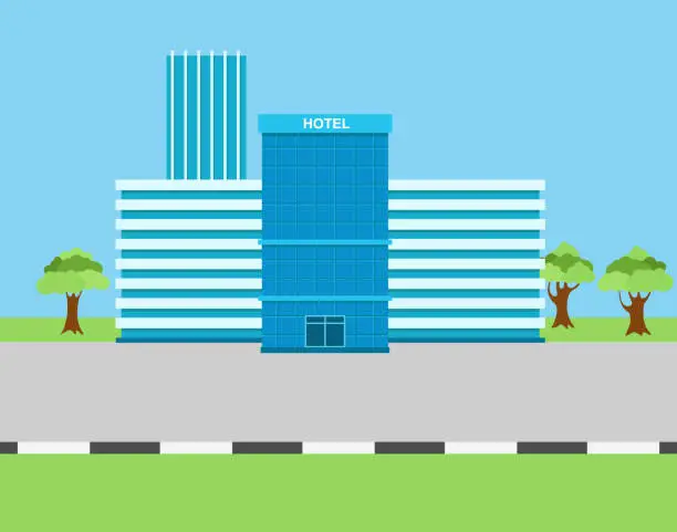 Vector illustration of Hotel building vector illustration