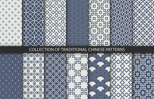 Chinese Pattern Overlay 14 Different Chinese Vector Patterns Endless Texture Can Be Used For ...