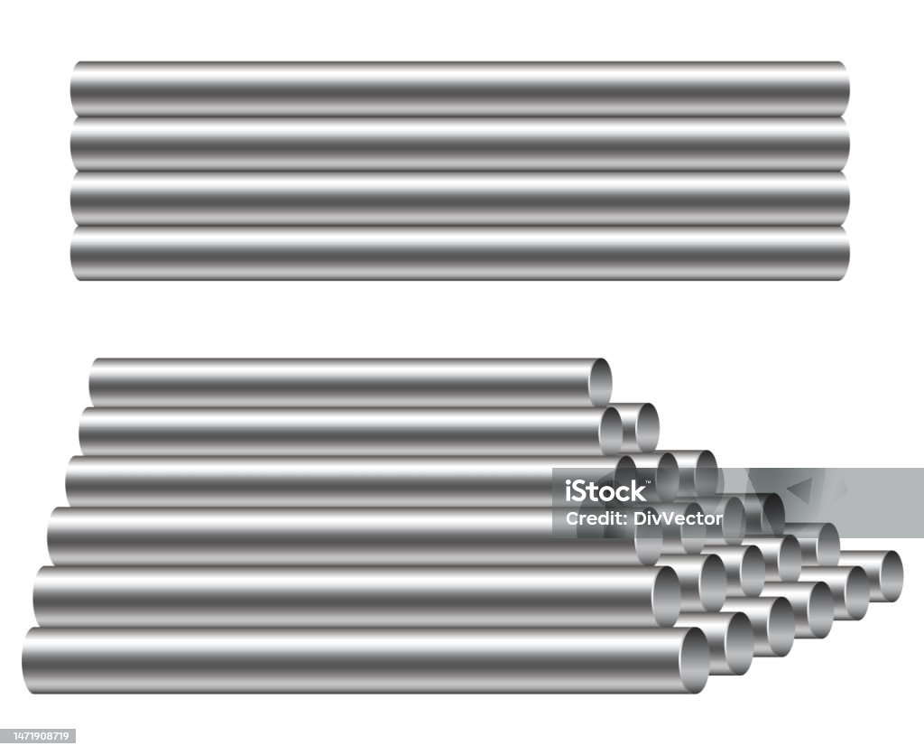 Square Pipe Vector Metal Pipe Vector Set Stock Illustration - Download Image Now - Design ...